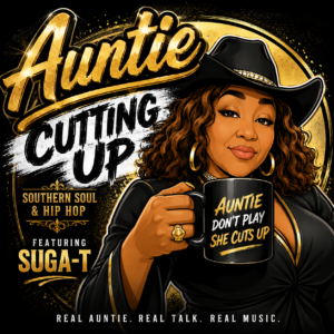 AUNTIE CUTTING UP OUTSIDE